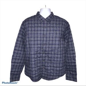 Thomas Dean Men’s Quilted Flannel Shirt Jacket